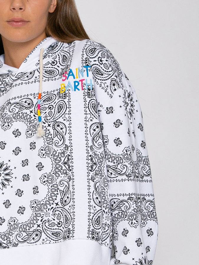 Mc2 Saint Barth Felpa con cappuccio bandana in cotone con ricamo Saint Barth In Linea