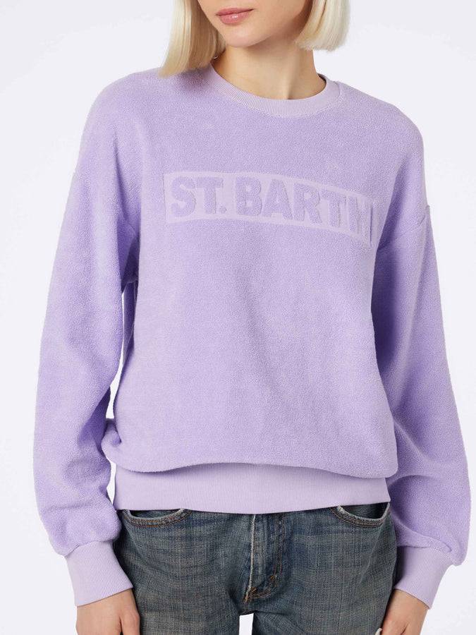 Mc2 Saint Barth Felpa da donna Stardust in spugna di cotone lilla Qualità