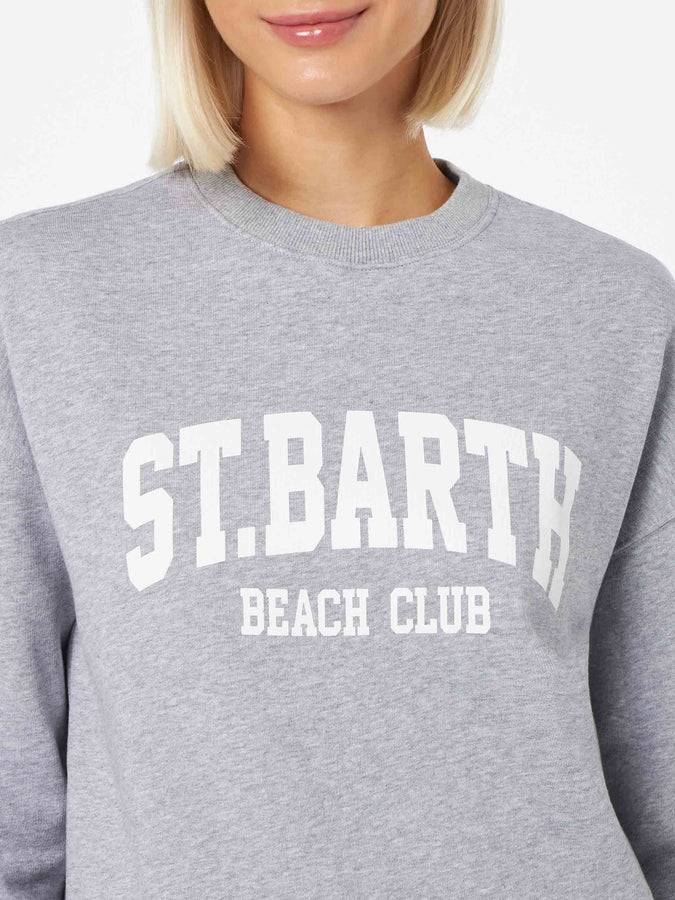 Mc2 Saint Barth Felpa da donna Stardust in cotone grigio Promozione