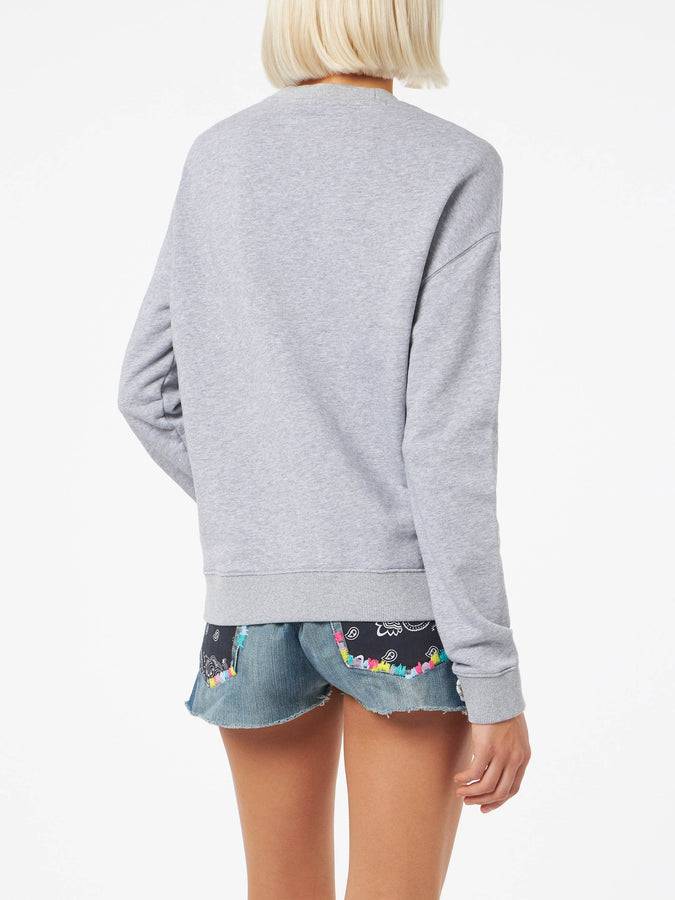 Mc2 Saint Barth Felpa da donna Stardust in cotone grigio Promozione
