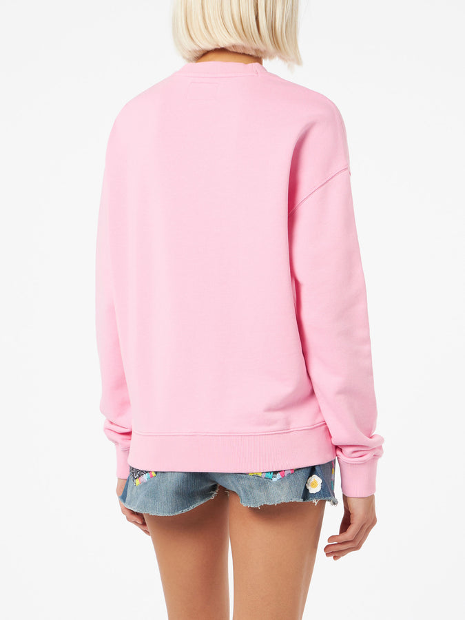 Mc2 Saint Barth Felpa da donna Stardust in cotone rosa Spedizione Gratuita