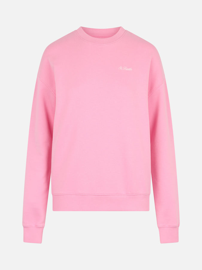 Mc2 Saint Barth Felpa da donna Stardust in cotone rosa Spedizione Gratuita