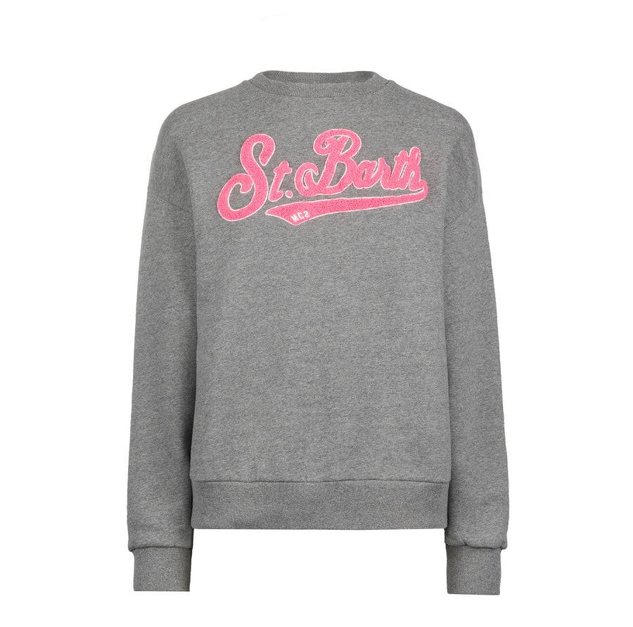 Mc2 Saint Barth Felpa da donna in felpa con logo in spugna rosa Fino Al -60%