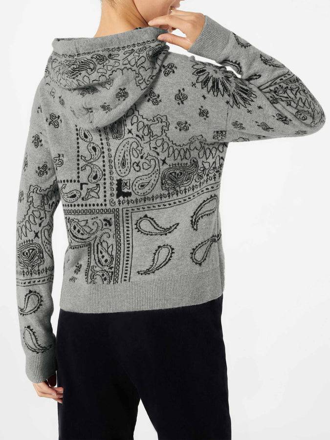 Mc2 Saint Barth Felpa corta da donna in maglia con stampa bandana Offerta