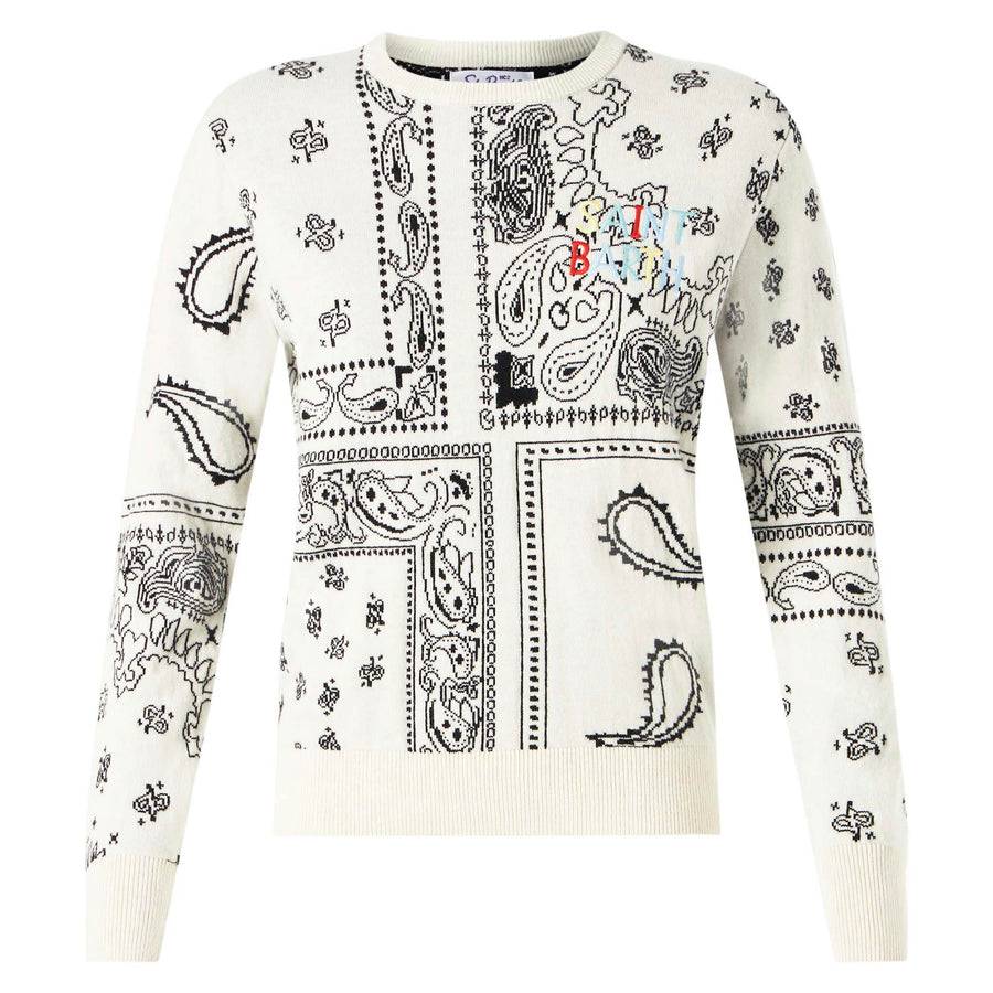Mc2 Saint Barth Maglia da donna con ricamo stampa bandana Economico