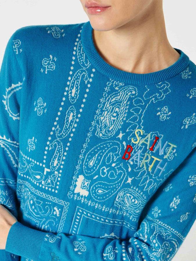 Mc2 Saint Barth Maglia da donna con stampa bandana e ricamo Saint Barth Online