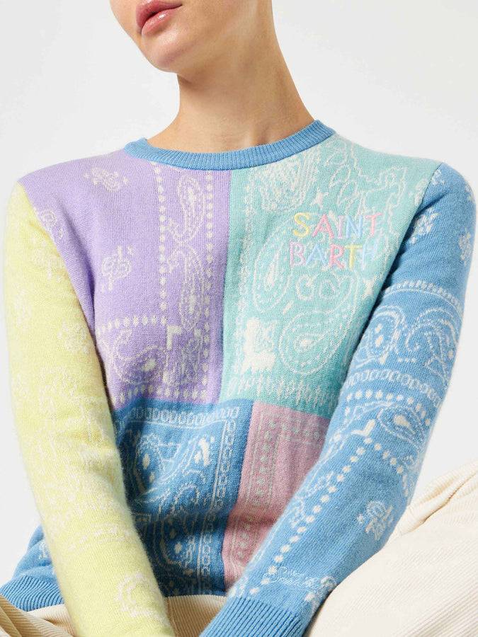 Mc2 Saint Barth Maglia da donna garzata con stampa bandana In Vendita