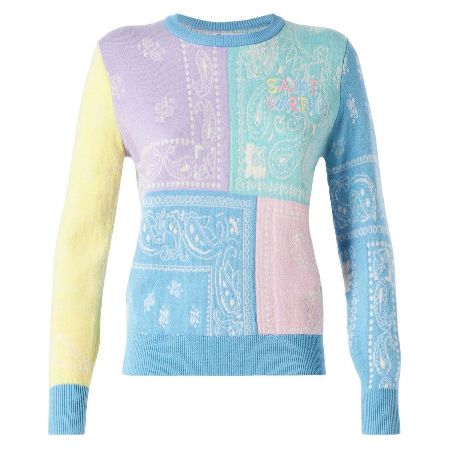 Mc2 Saint Barth Maglia da donna garzata con stampa bandana In Vendita