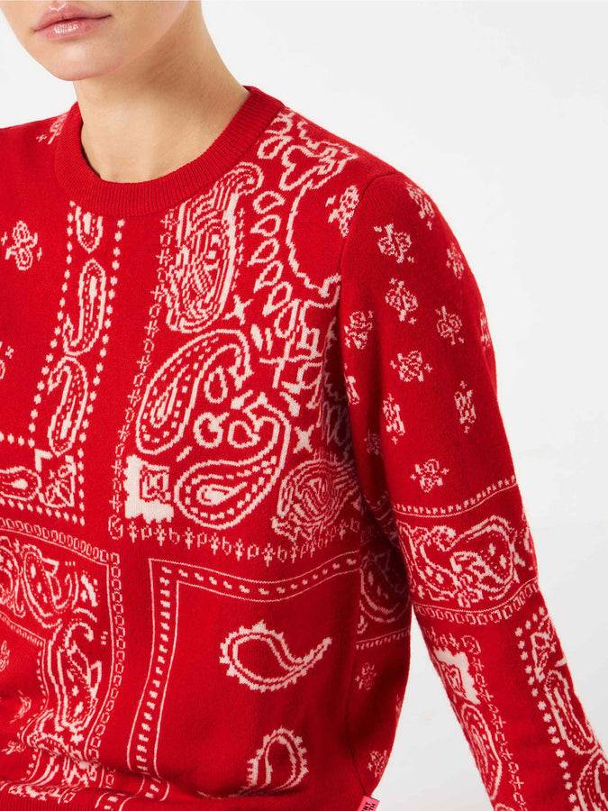 Mc2 Saint Barth Maglia da donna con stampa bandana rossa Saldi