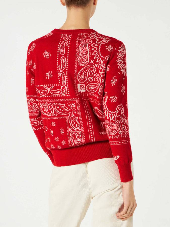 Mc2 Saint Barth Maglia da donna con stampa bandana rossa Saldi