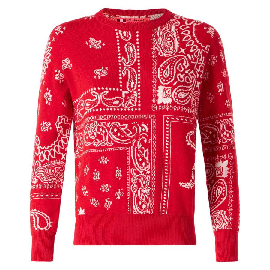 Mc2 Saint Barth Maglia da donna con stampa bandana rossa Saldi