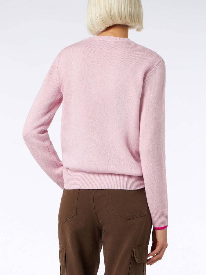 Mc2 Saint Barth Maglia da donna girocollo rosa con stampa Barbie | EDIZIONE SPECIALE BARBIE Vendita Economica