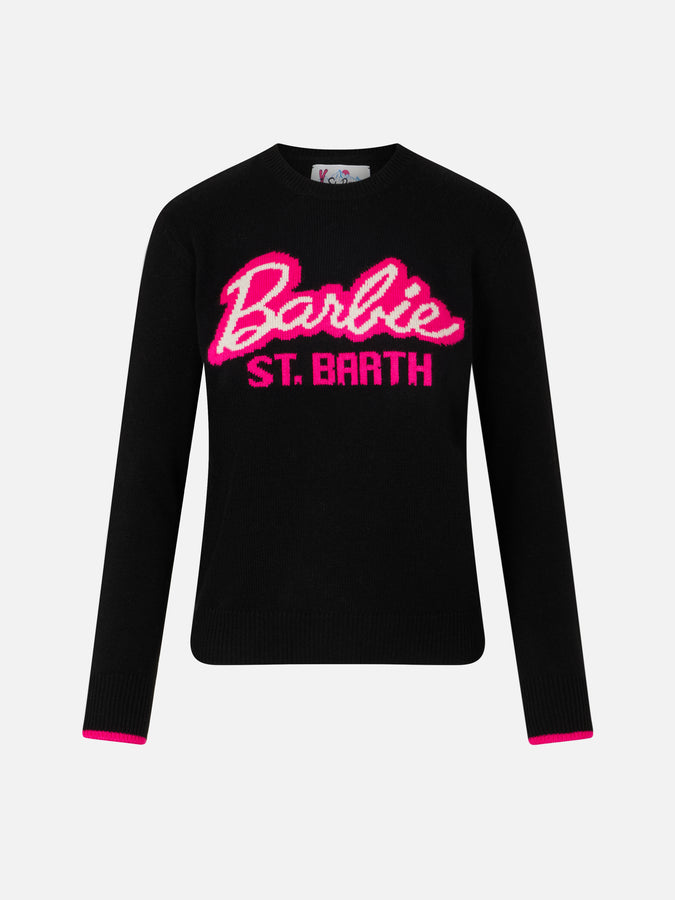 Mc2 Saint Barth Maglia da donna girocollo nera con stampa Barbie | EDIZIONE SPECIALE BARBIE I Più Venduti