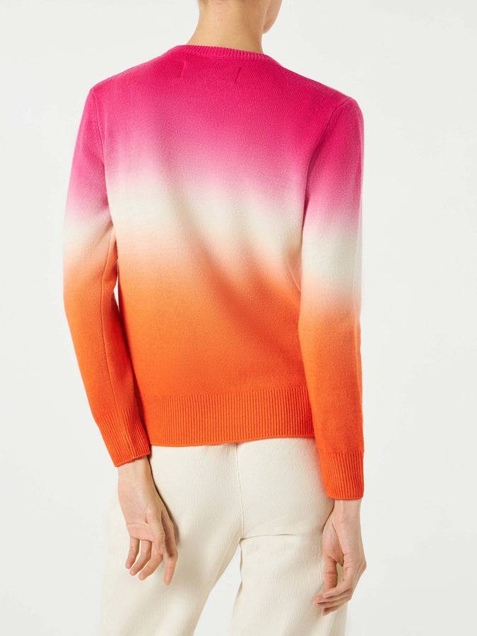 Mc2 Saint Barth Maglia da donna fucsia e arancio degradé con scritta Ancora tu Negozio
