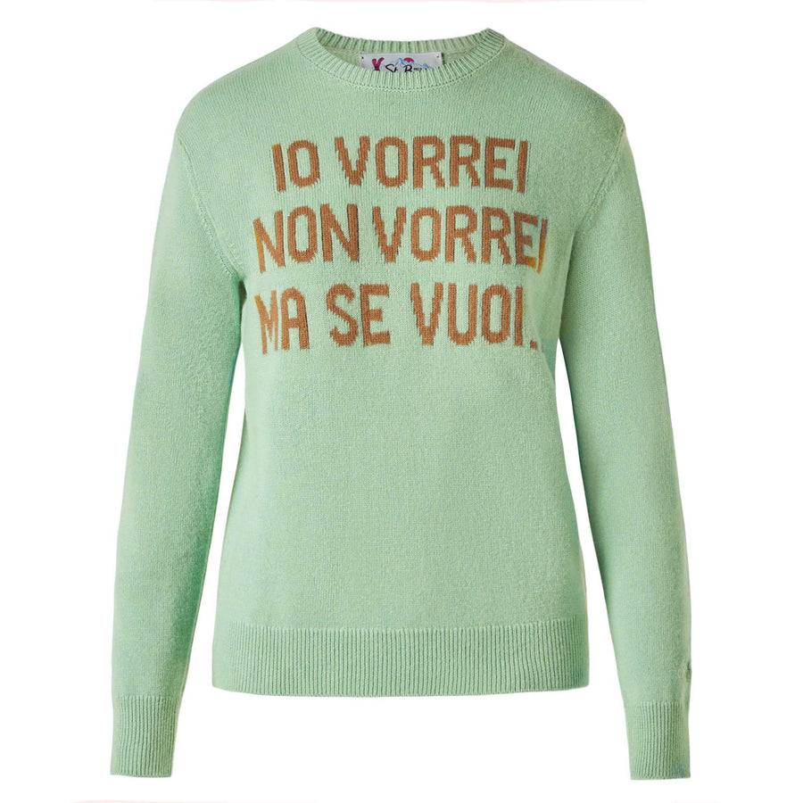 Mc2 Saint Barth Maglia da donna verde con stampa jacquard | EDIZIONE SPECIALE DI NIKI DJ Italia