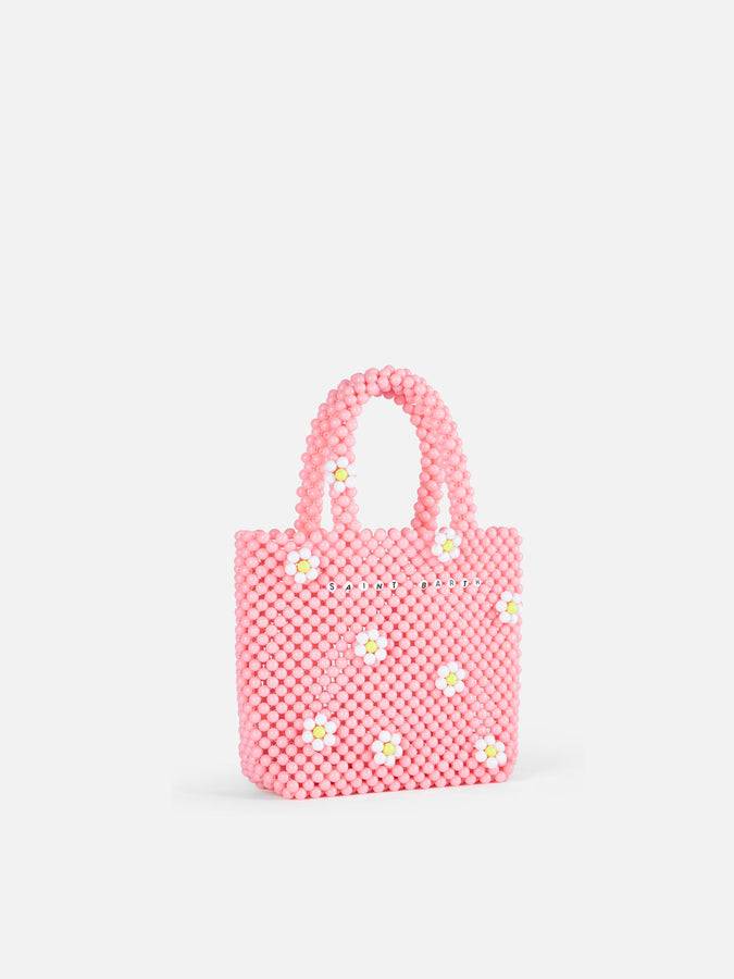 Mc2 Saint Barth Borsa piccola con perline di fiori rosa 2025