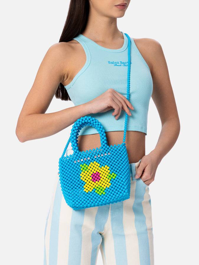 Mc2 Saint Barth Multicolor Beaded Small Bag In Linea