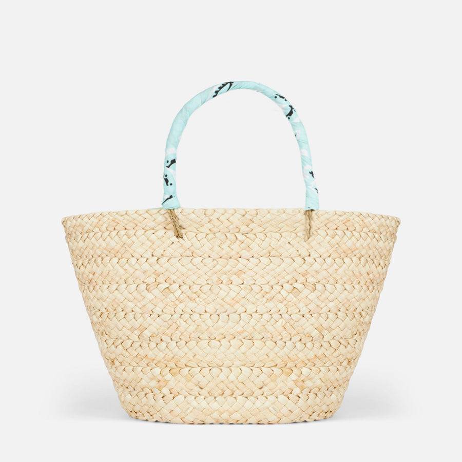 Mc2 Saint Barth Small straw bag Kylie with embroidery and paisley handles Vendita