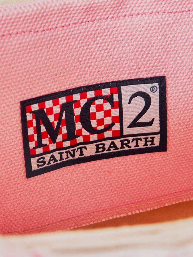 Mc2 Saint Barth Borsa a mano Colette in tela di cotone rosa con stampa Angeli Fiorucci | FIORUCCI SPECIAL EDITION Pezzi Unici