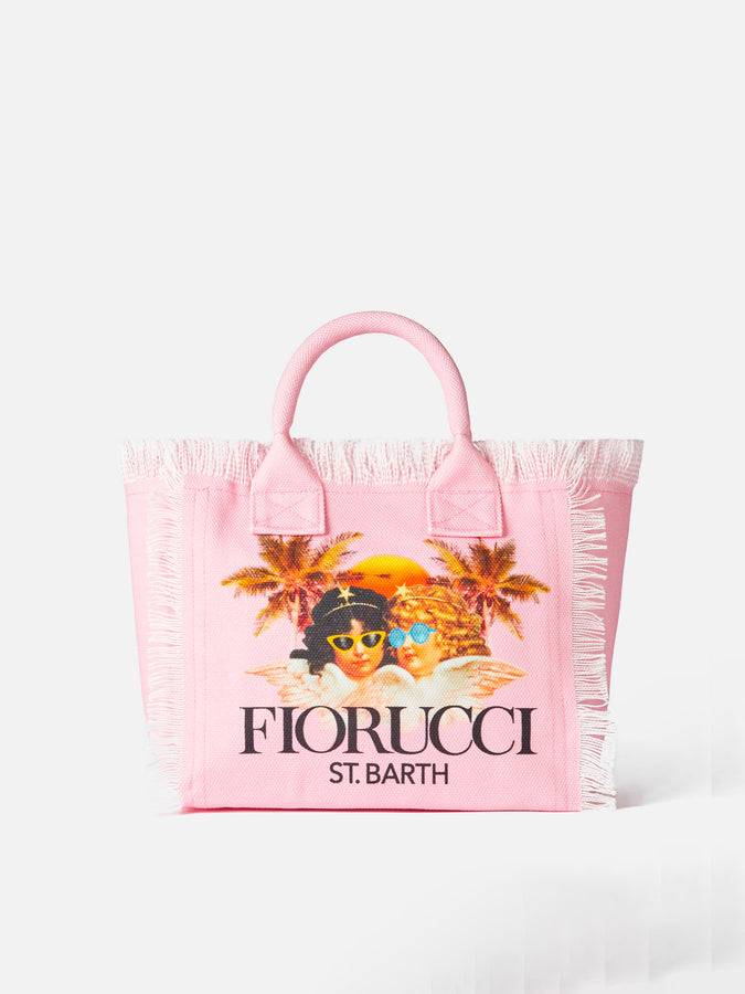 Mc2 Saint Barth Borsa a mano Colette in tela di cotone rosa con stampa Angeli Fiorucci | FIORUCCI SPECIAL EDITION Pezzi Unici