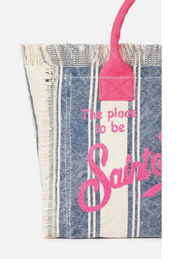 Mc2 Saint Barth Cotton canvas Colette handbag with striped print Qualità Garantita