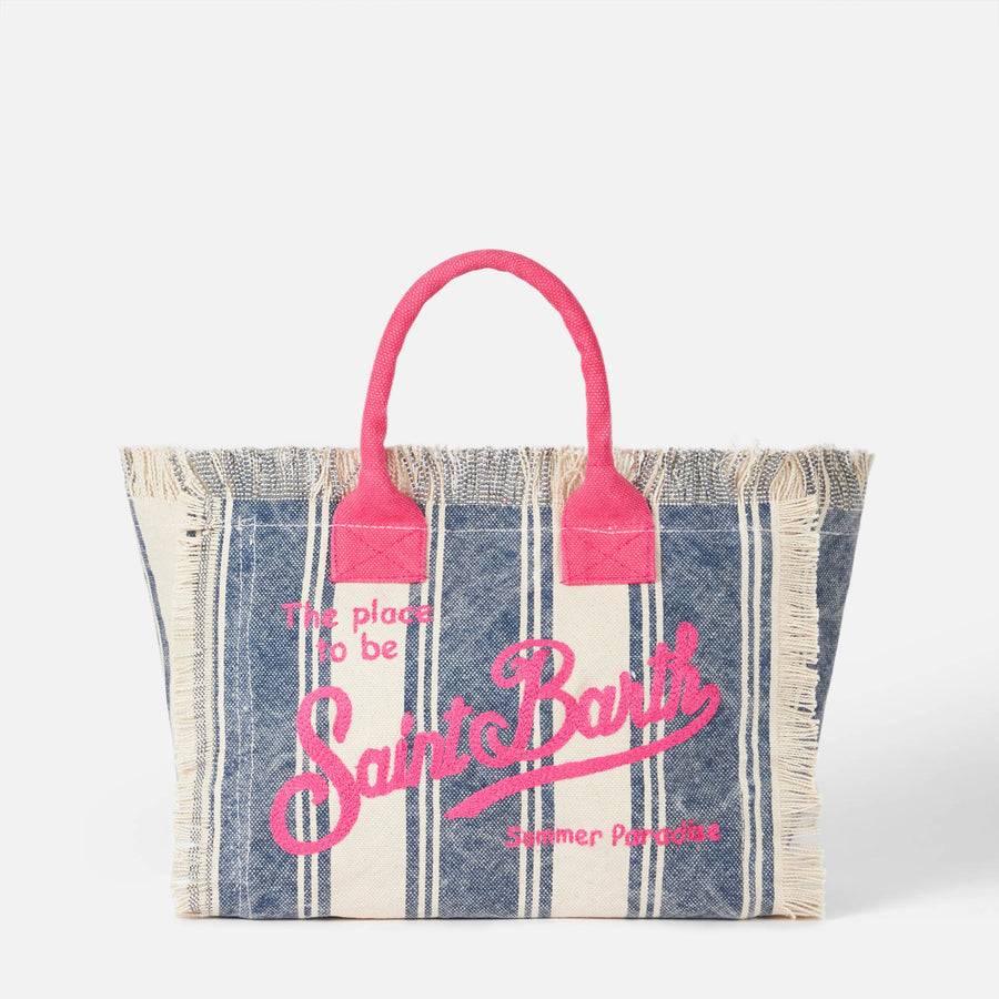Mc2 Saint Barth Cotton canvas Colette handbag with striped print Qualità Garantita