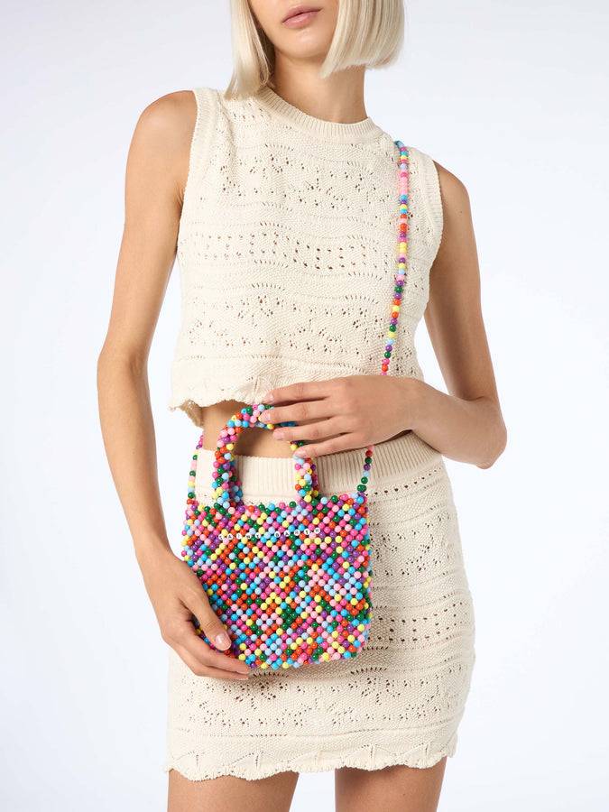 Mc2 Saint Barth Borsa piccola con perline multicolor Consegna Veloce