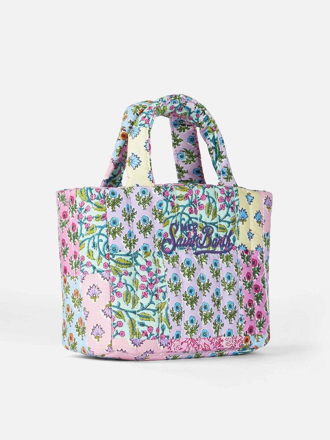 Mc2 Saint Barth Borsa Soft Tote Mini trapuntata a fiori multicolor Sottocosto