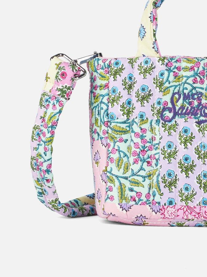 Mc2 Saint Barth Borsa Soft Tote Mini trapuntata a fiori multicolor Sottocosto