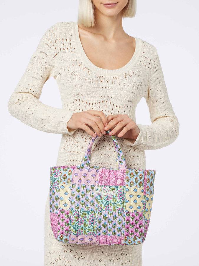 Mc2 Saint Barth Borsa Soft Tote Mid trapuntata a fiori multicolore Convenienza