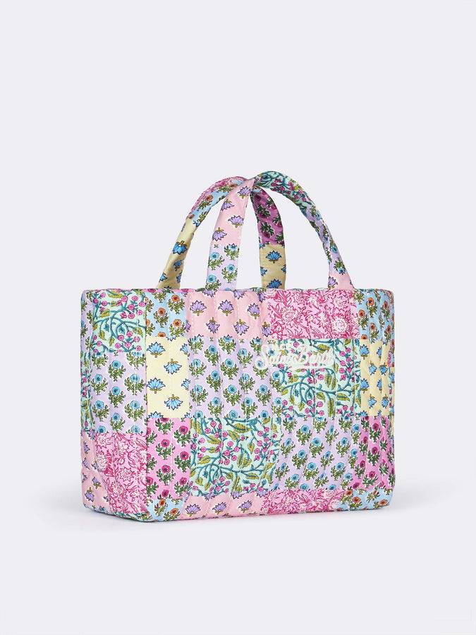 Mc2 Saint Barth Borsa Soft Tote Mid trapuntata a fiori multicolore Convenienza