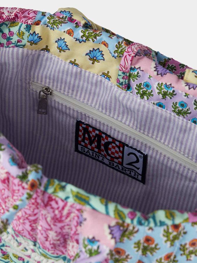 Mc2 Saint Barth Borsa Soft Tote Mid trapuntata a fiori multicolore Convenienza
