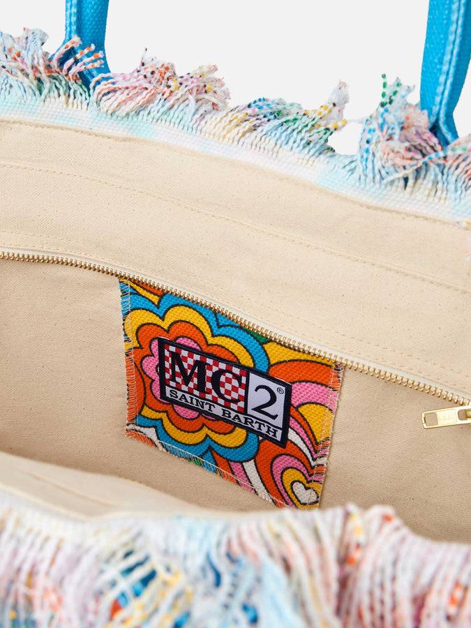 Mc2 Saint Barth Cotton canvas Vanity tote bag with groovy print Novità