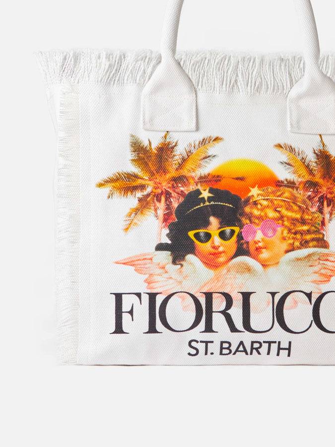Mc2 Saint Barth Borsa a spalla Vanity in canvas bianco con stampa angeli Fiorucci | FIORUCCI SPECIAL EDITION Presa
