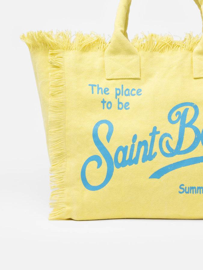 Mc2 Saint Barth Borsa tote Vanity in tela di cotone gialla Online