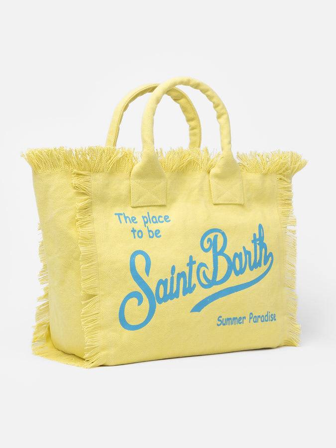 Mc2 Saint Barth Borsa tote Vanity in tela di cotone gialla Online