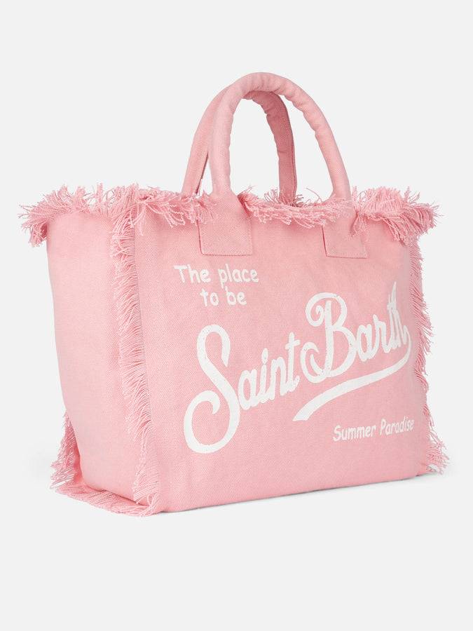 Mc2 Saint Barth Borsa tote Vanity in tela di cotone rosa Super sconto