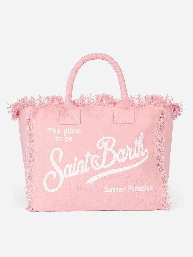 Mc2 Saint Barth Borsa tote Vanity in tela di cotone rosa Super sconto