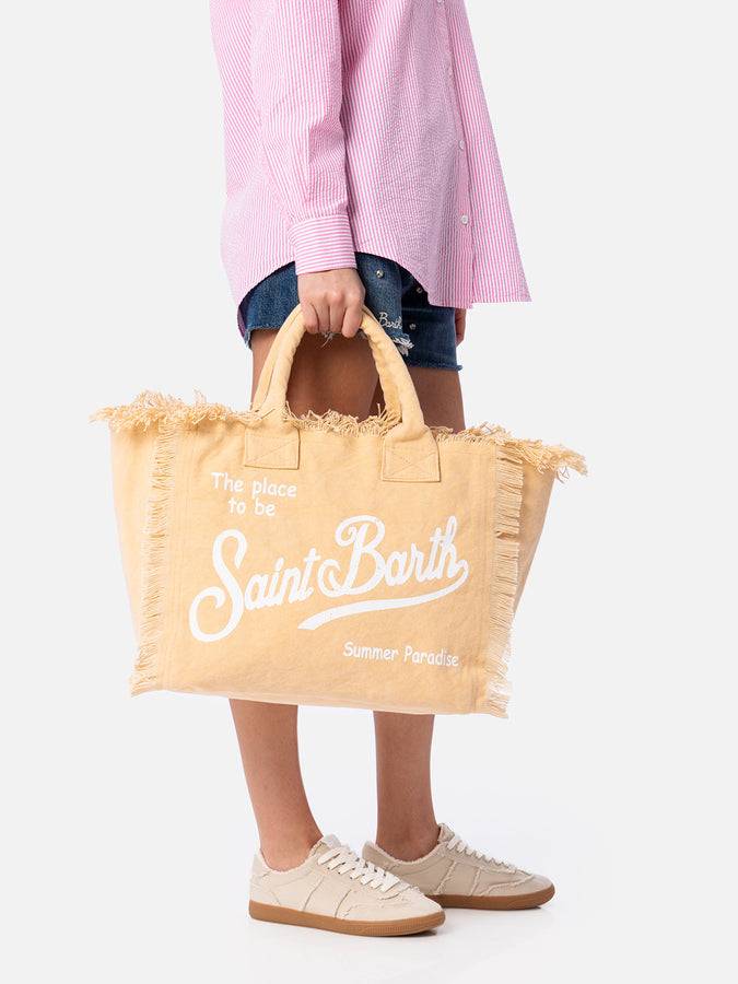 Mc2 Saint Barth Borsa tote Vanity in tela di cotone beige In Vendita