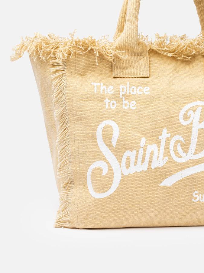 Mc2 Saint Barth Borsa tote Vanity in tela di cotone beige In Vendita