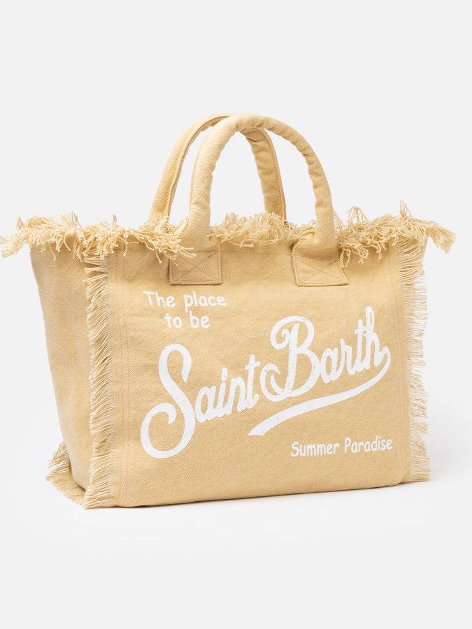 Mc2 Saint Barth Borsa tote Vanity in tela di cotone beige In Vendita