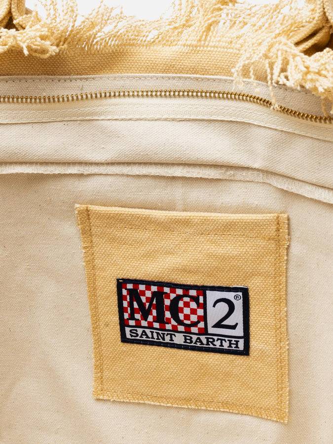 Mc2 Saint Barth Borsa tote Vanity in tela di cotone beige In Vendita