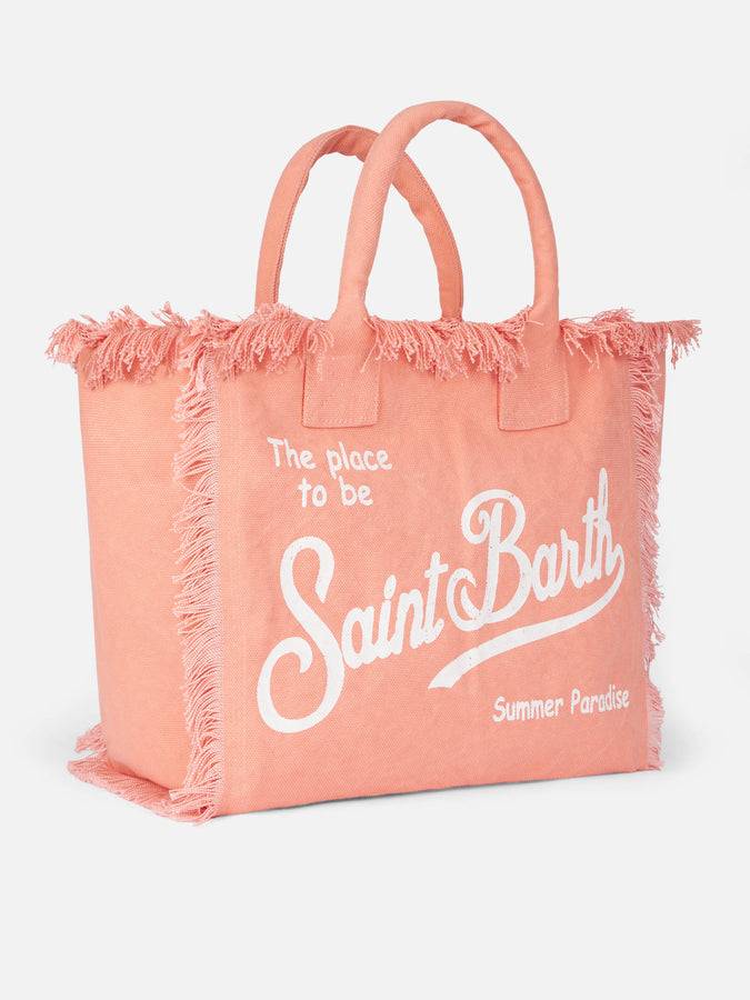 Mc2 Saint Barth Borsa tote Vanity in tela di cotone color pesca Saldi