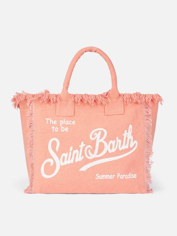 Mc2 Saint Barth Borsa tote Vanity in tela di cotone color pesca Saldi