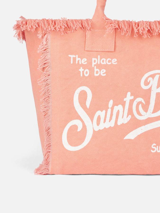Mc2 Saint Barth Borsa tote Vanity in tela di cotone color pesca Saldi