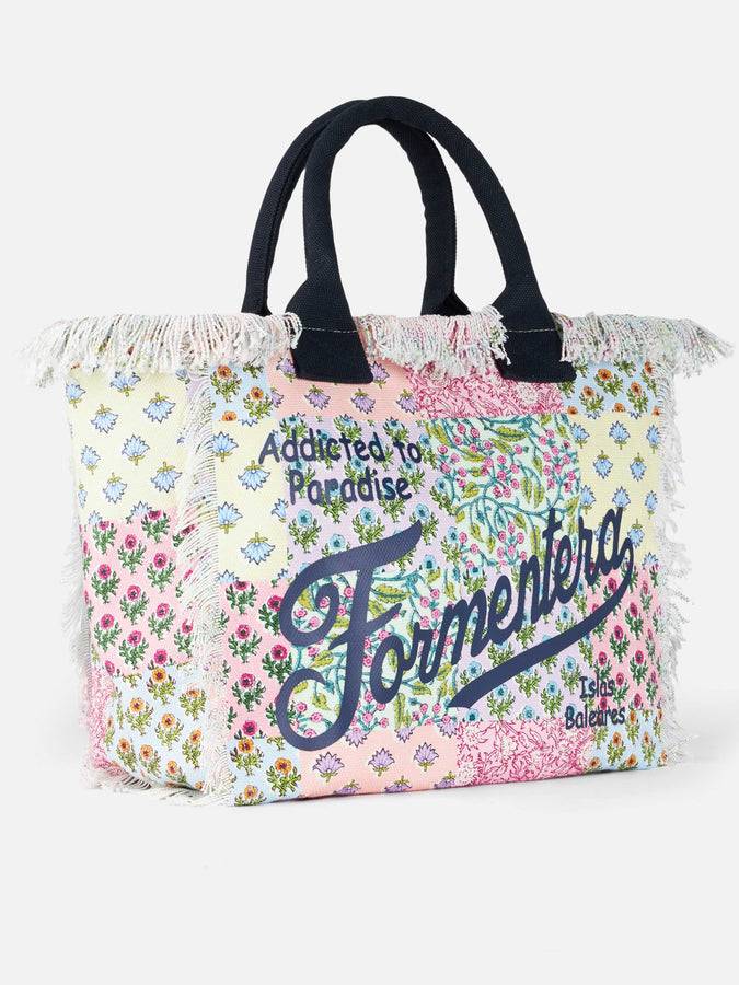 Mc2 Saint Barth Borsa tote Vanity in tela di cotone con applicazione di fiori Formentera Sconti questo mese