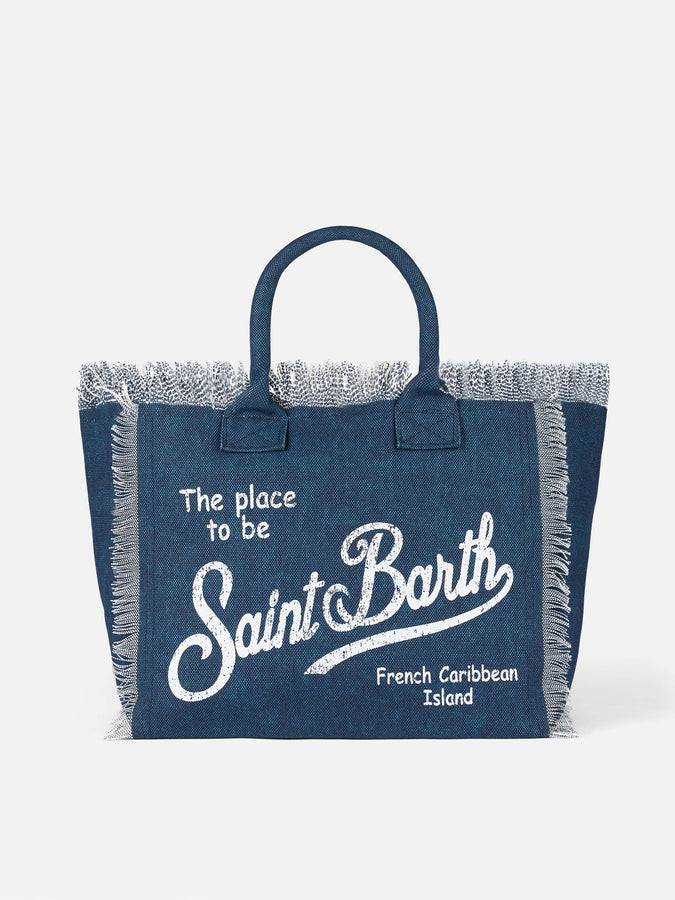 Mc2 Saint Barth Borsa tote Vanity in tela di cotone indaco Italy