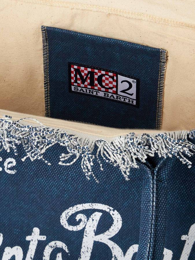 Mc2 Saint Barth Borsa tote Vanity in tela di cotone indaco Italy