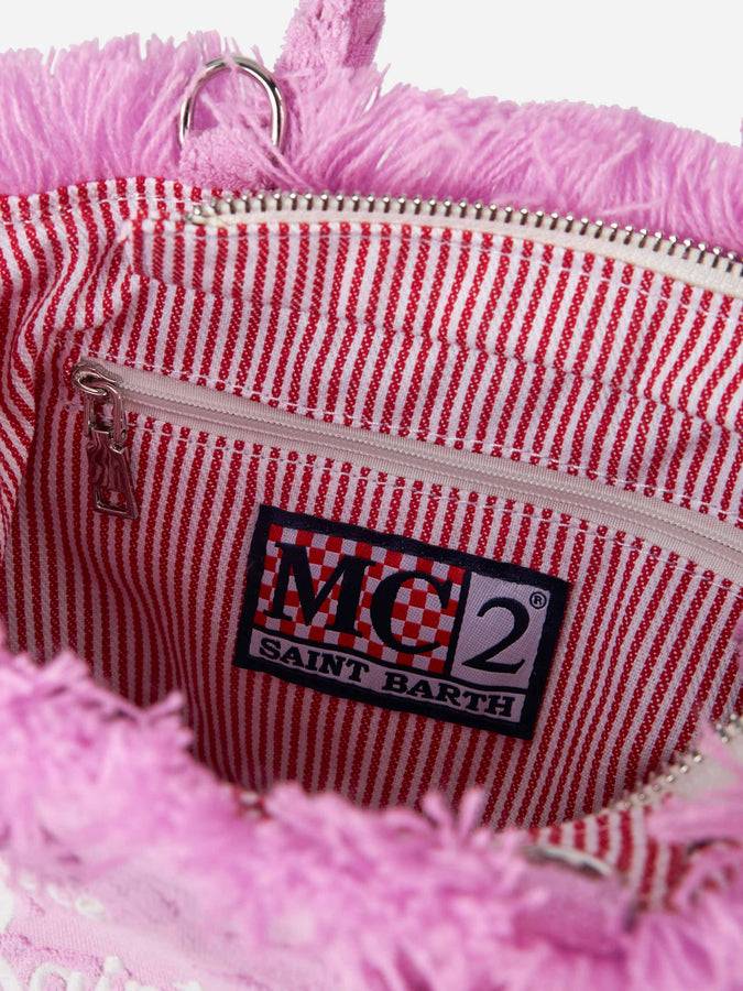 Mc2 Saint Barth Borsa Mini Vanity rosa in spugna goffrata In Linea