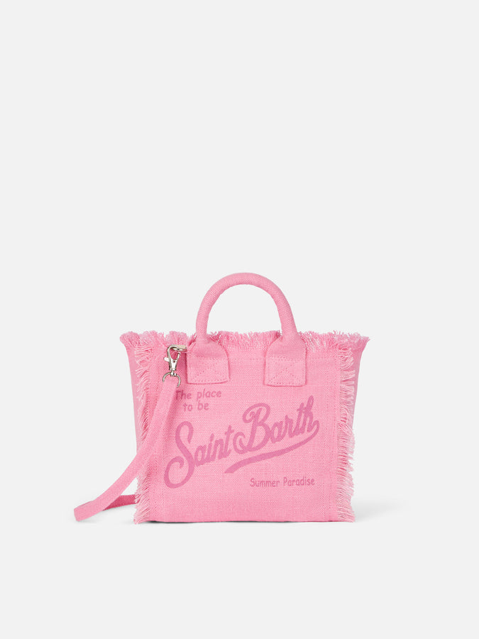 Mc2 Saint Barth Borsa in lino Mini Vanity rosa Nuovo